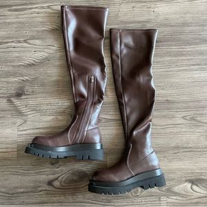 Jeffrey Campbell Brown Over the Knee Boots